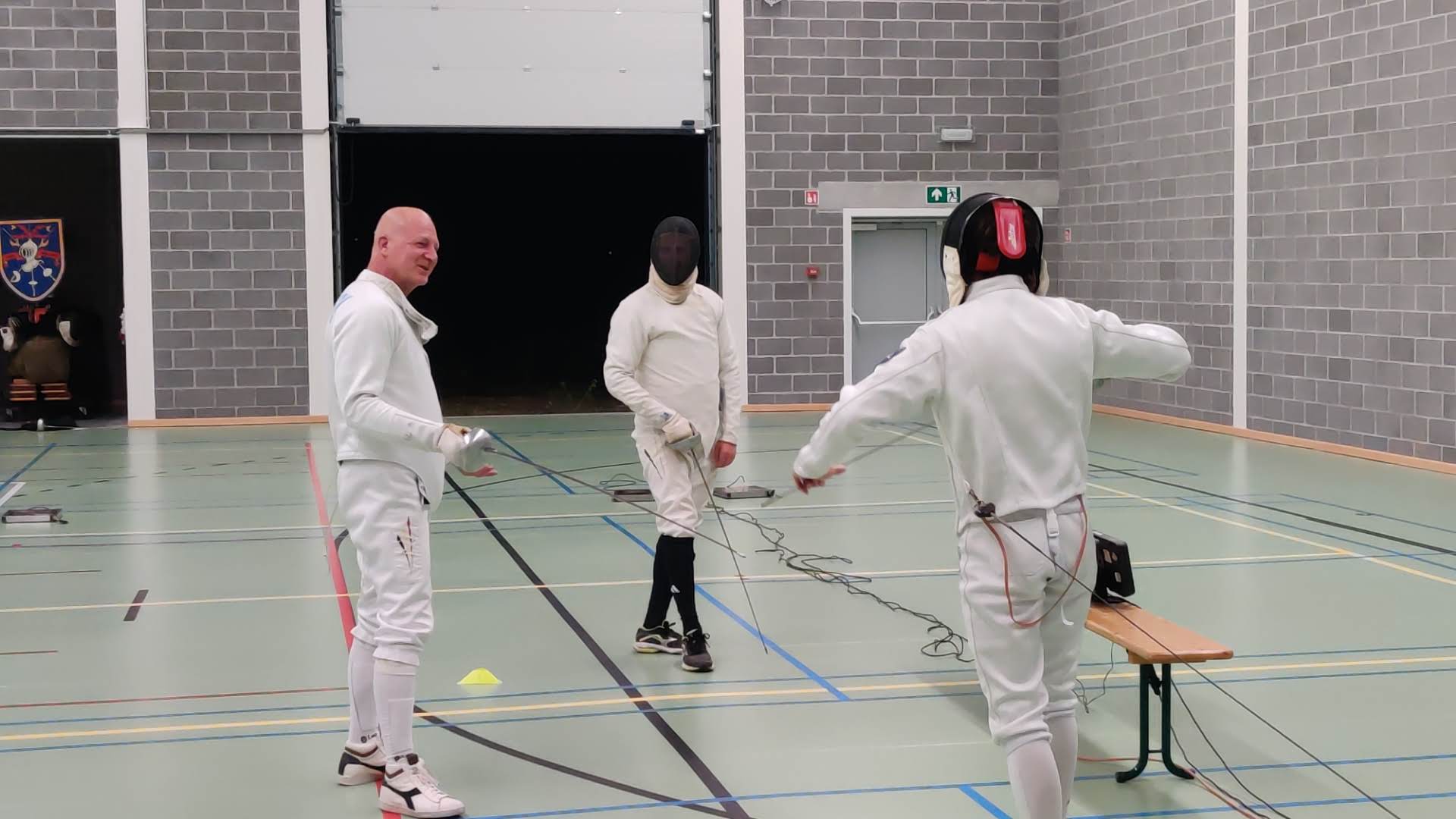 Eerste training in nieuwe zaal